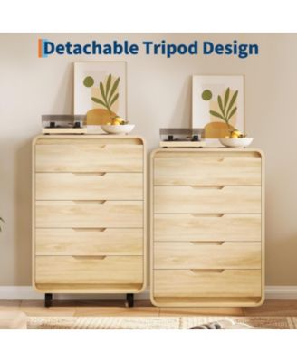 Dresser for Bedroom with 5 Drawers,Chest of Drawers with Large Wood Storage Dresser, TV Stand for Bedroom, Nursery, Living Room, Hallway