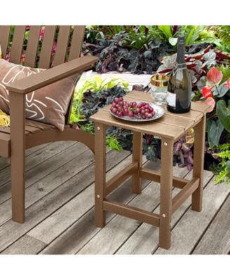 14 Inch Square Outdoor Adirondack Side Table Weather Resistant