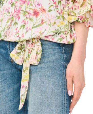 Women's Off-The-Shoulder Long-Bubble-Sleeve Top