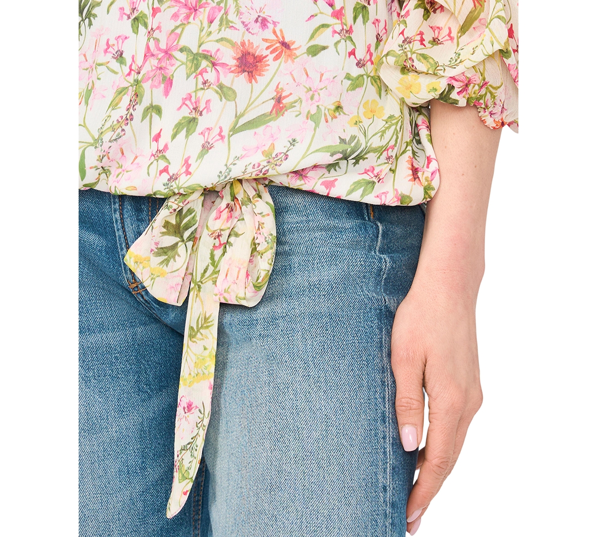 Vince Camuto Women's Off-The-Shoulder Long-Bubble-Sleeve Top