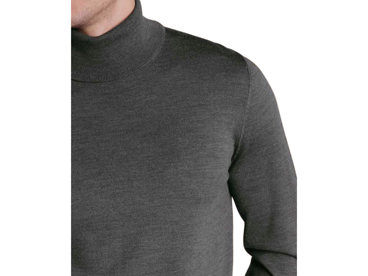 Мужской свитер Charles Tyrwhitt Regular-Fit Turtleneck, цвет: Серый — фото 2