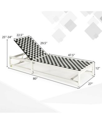 Patio Adjustable Reclining Lounge Chair for Garden and Deck