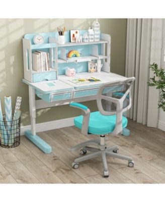 Kids Desk Chair with Adjustable Height Armrest and Footrest