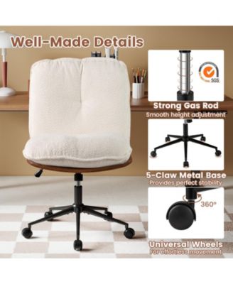Armless Home Office Chair with Rocking Backrest Design