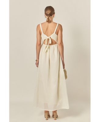 Women's Mixed Media Sleeveless Midi Dress