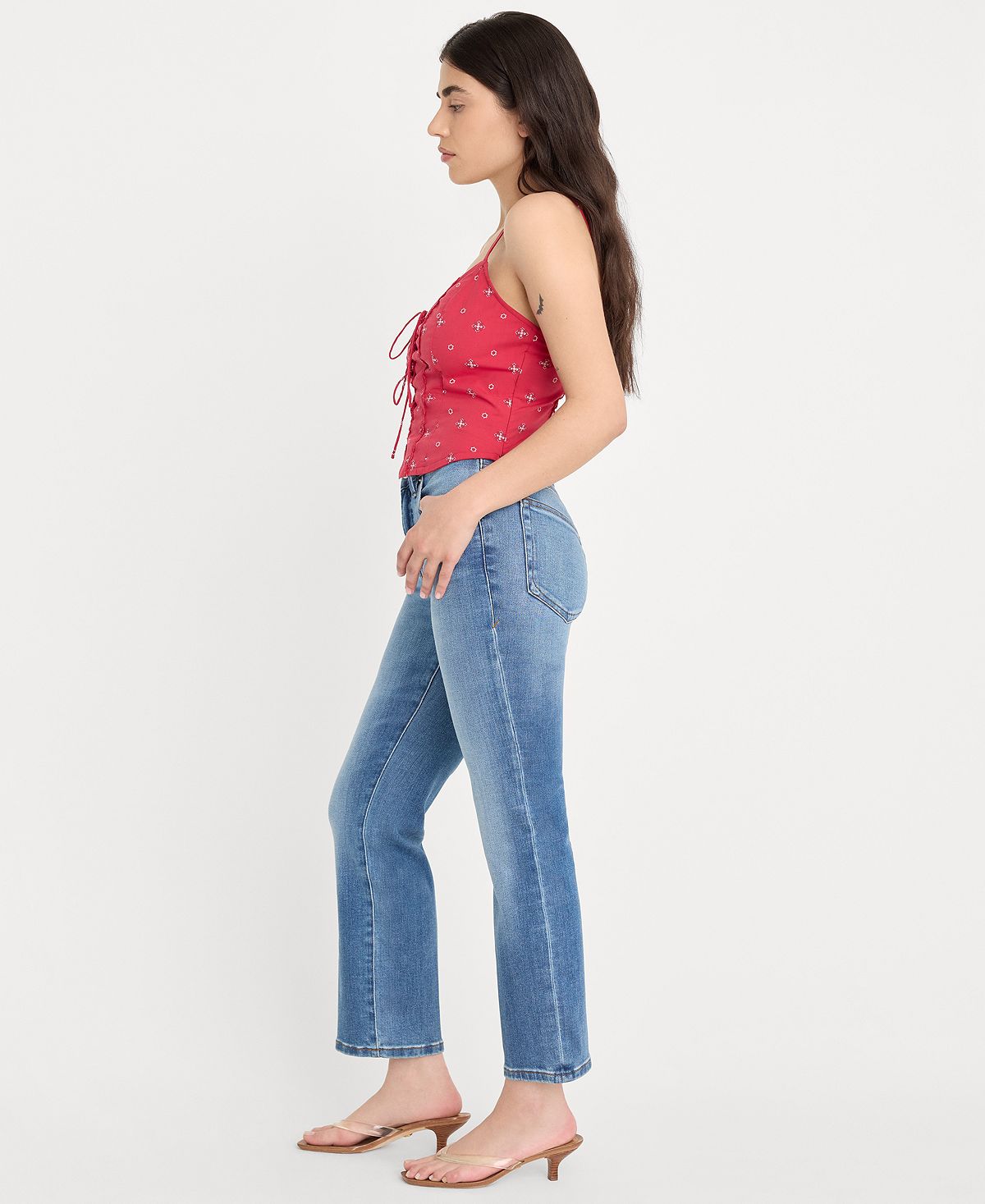 Good American Petite Dolly Joleans Mid-Rise Ankle-Length Jeans view 2 — MAYCSS fashion products