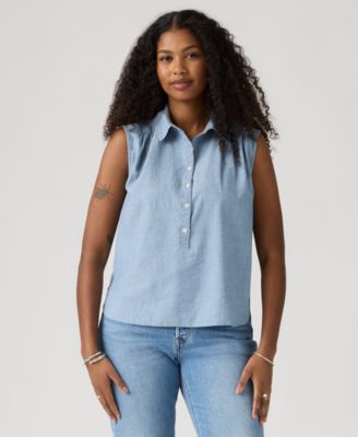 Women's Point Collar Relaxed-Fit Top