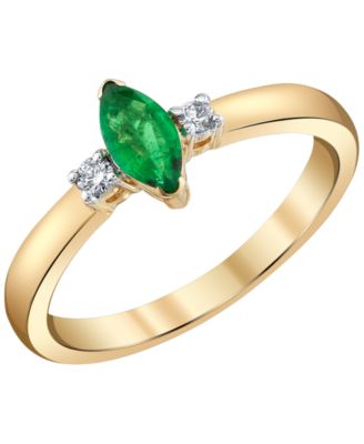 Emerald (3/8 ct. t.w.) and Diamond Accent Ring in 14k Yellow Gold