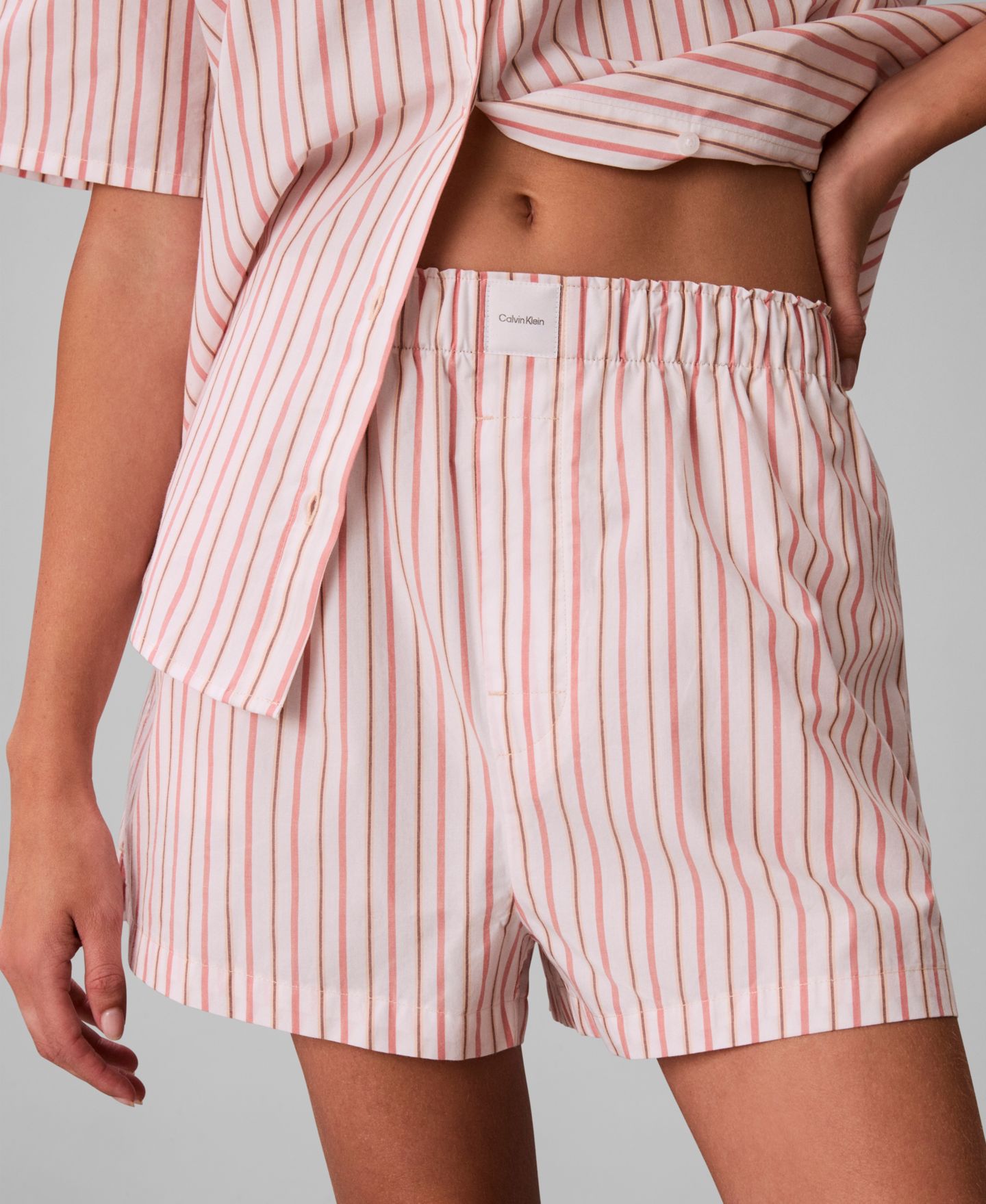 Женские шорты Calvin Klein Striped Pull-On Shorts QS7596, цвет: Полосатый, вариант 1 — фото 6