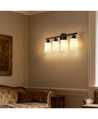 4-Light Matte Wall Lamps with Glass Shades (No Bulbs) Sconce Lighting for Bedroom Living Room