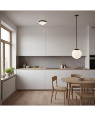 10-inch Diameter Etched Glass Globe Integrated LED Pendant