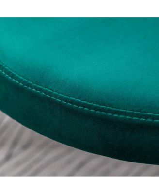 Amoa 5-Pc Dining Set, White Round Dining Table with 4 Chairs, Green