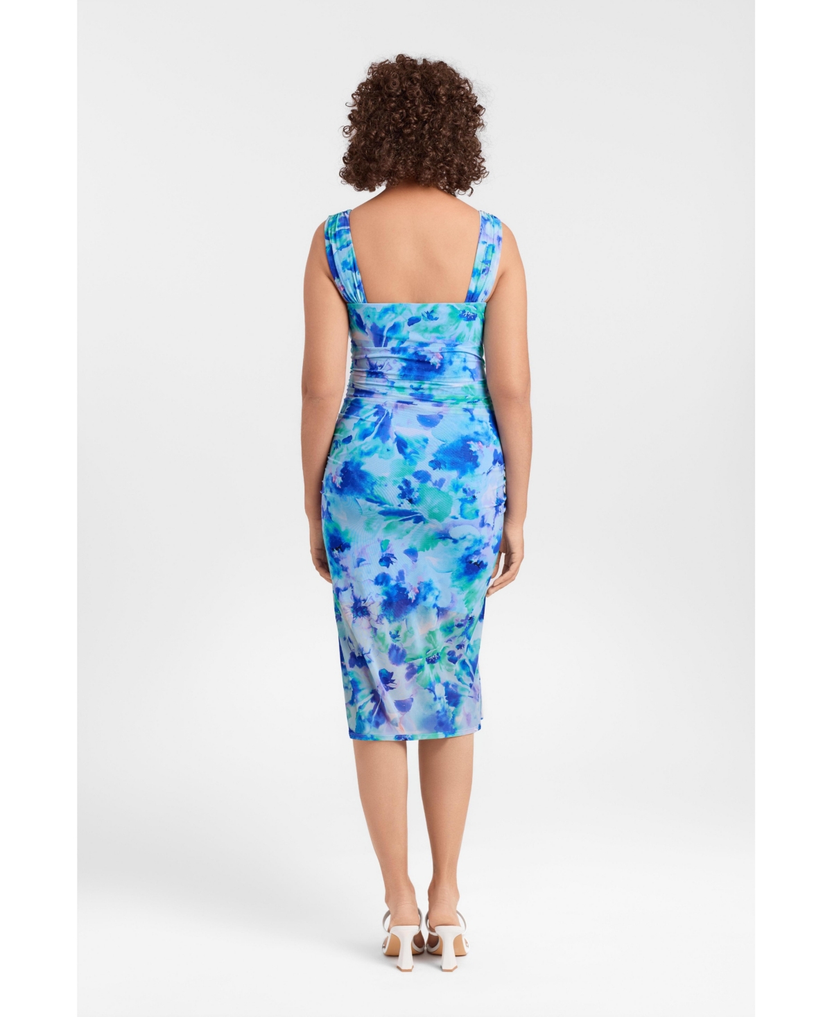 S3 Apparel Women's Draped Mesh Sculpting Midi Dress