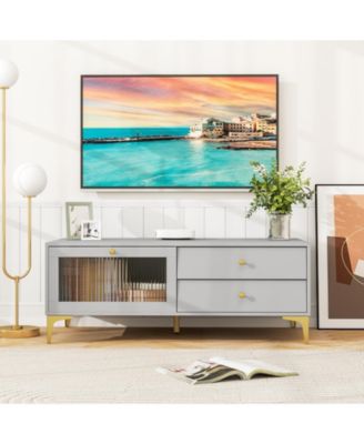 TV Stand with Storage Compartments and Drawers for 55 in TVs