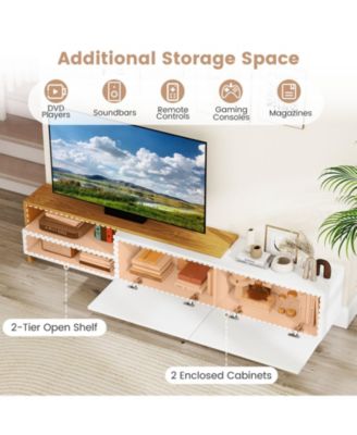 Modern TV Stand for TVs up to 80 in with Cabinets and Shelves