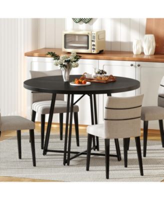 47 in Round Dining Table for Four to Six with Cross Base