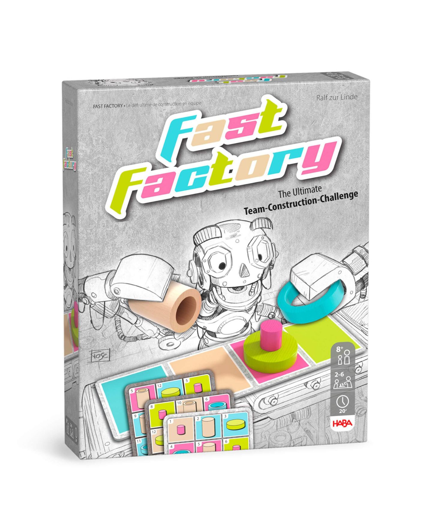 Детская настольная игра Haba Fast Factory Sequence Family Strategy Board Game, Ages 8+, цвет: Серый — фото 1