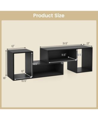 Adjustable TV Stand Set with Storage Cubes for 55 in TVs