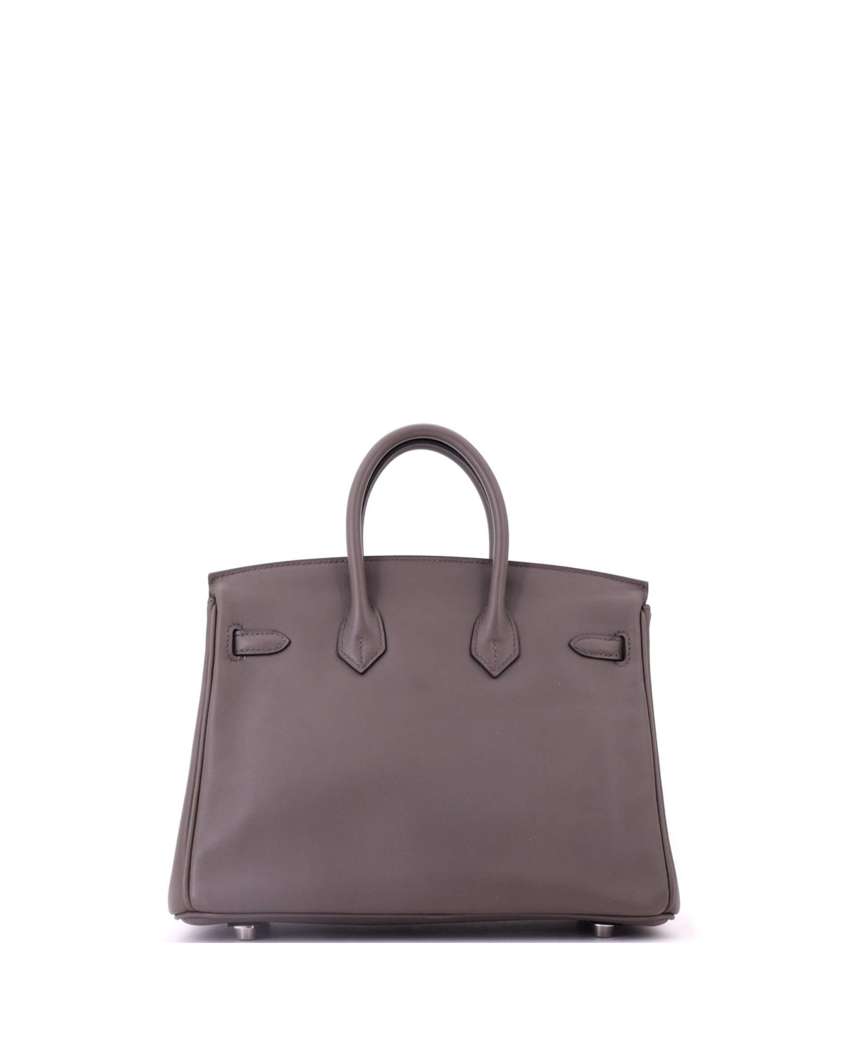 Pre-Owned HERMES Birkin 25 Handbag Grey Swift with Palladium Hardware