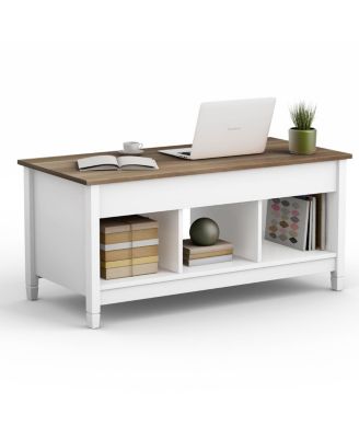 Lift Top Coffee Table w/ Hidden Compartment and Storage Shelves Modern Furniture