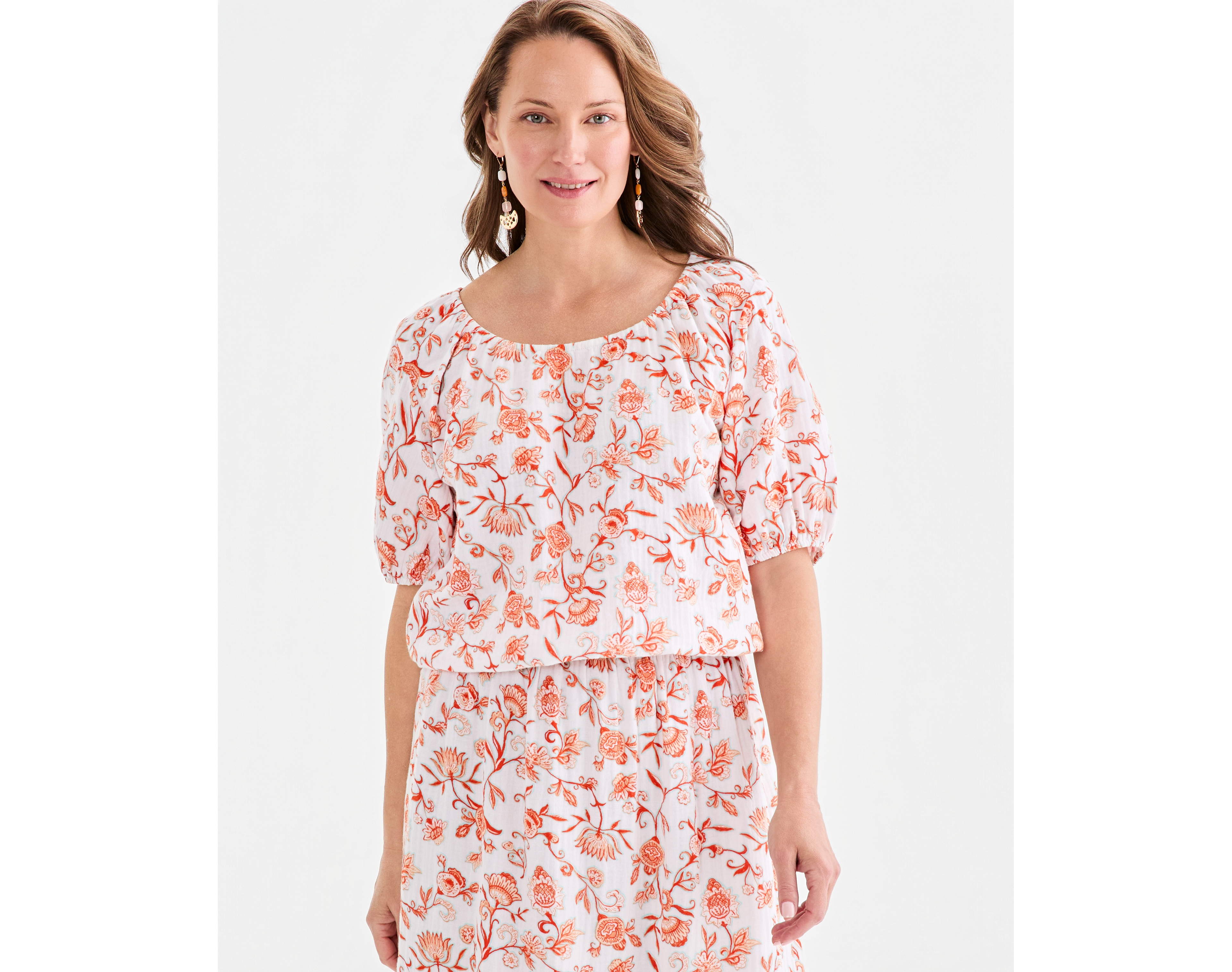 Style & Co Women's Printed Gauze Bubble Top, Macy's Exclusive