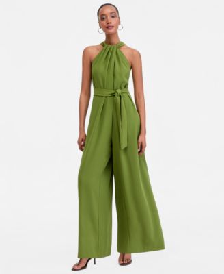Women's Halter-Neck Sleeveless Wide-Leg Jumpsuit