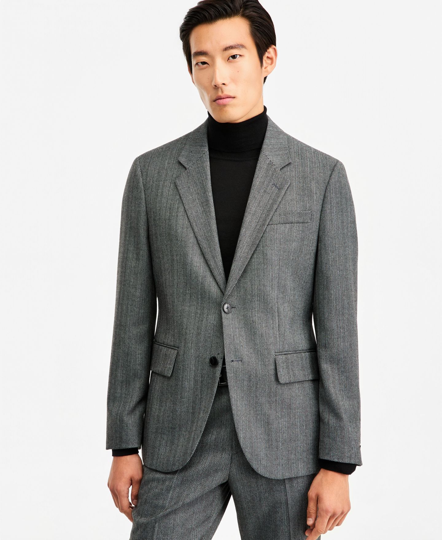 Мужские комплекты Hugo Boss Modern-Fit Herringbone Suit Separates, цвет: Тёмный серый — фото 3
