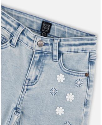 Little Girls Wide Leg Light Denim Jeans