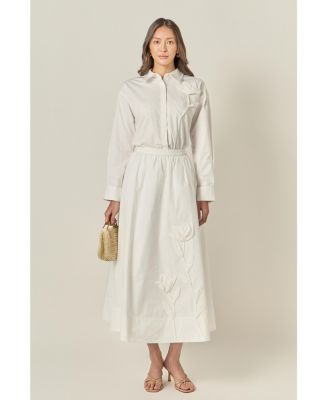 Women's Appliqued Accent Midi Skirt