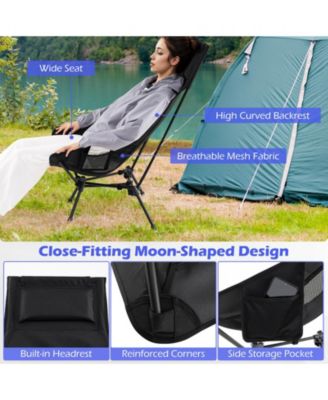High Back Portable Camping Chair with Carry Bag and Pillow