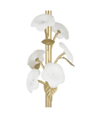 Descanso 21" High Gold and White Flower Table Lamp Set of 2