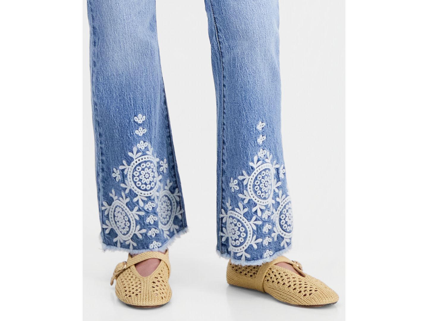 Женские джинсы And Now This Petite Embroidered Bootcut, цвет: Milena — фото 5