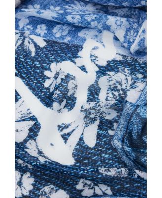 Women's Rectangular Denim Patch Scarf