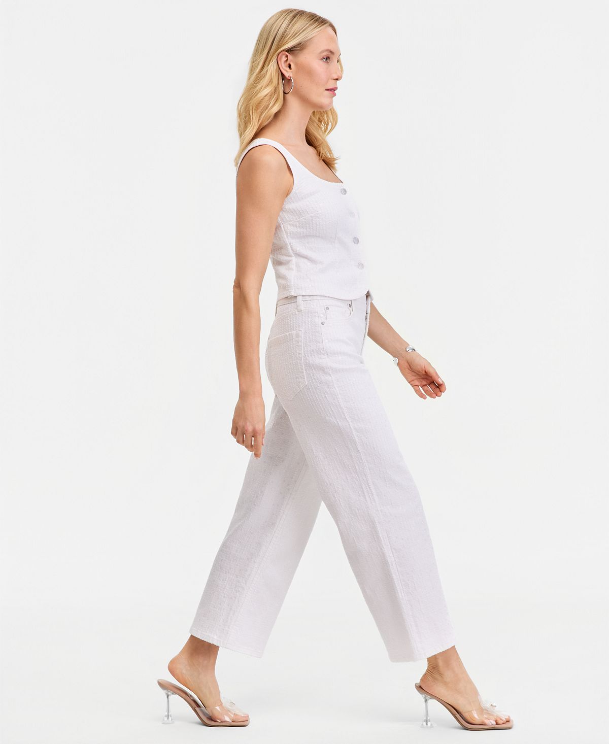 I.N.C. International Concepts Women's Wide-Leg Sequin Embellished Ankle Jean, Macy's Exclusive view 4 — MAYCSS fashion products