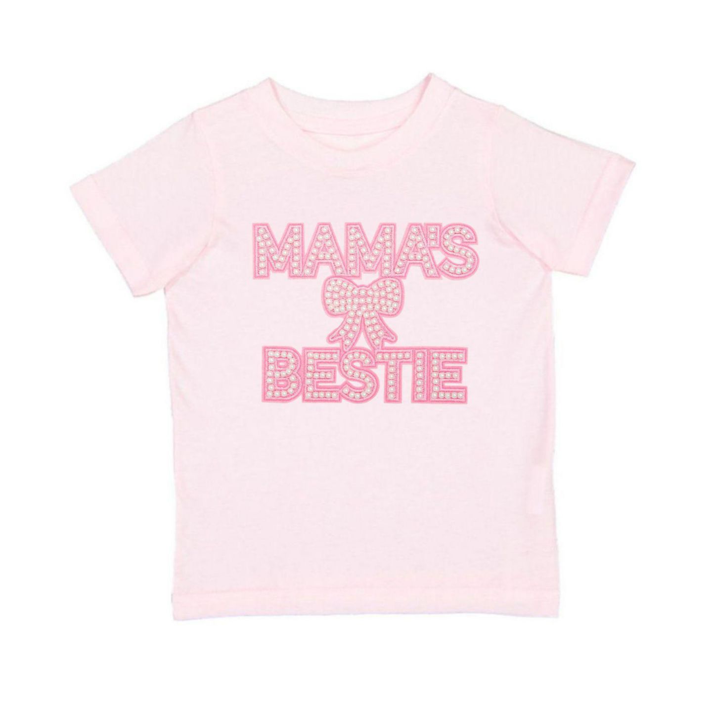 Футболка Sweet Wink Mama's Bestie Pearl Patch Short Sleeve для девочек, цвет: Розовый — фото 1