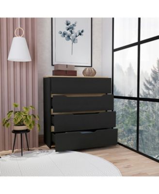 Four Drawer Dresser Modern Superior Top 35.03 inch Wide 13.77 inch Deep Storage Organizer for Bedroom