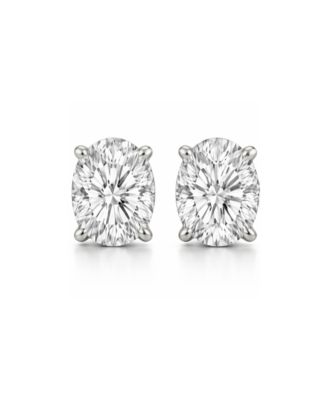 Elena Oval Moissanite Vermeil Stud Earrings