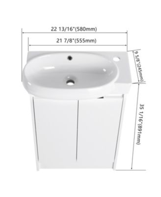 23" Freestanding Bathroom Vanity with Sink, Soft Close Doors