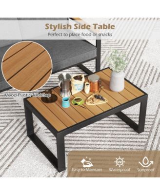 2-Piece Aluminum Patio Loveseat and Coffee Table Set with Cushions