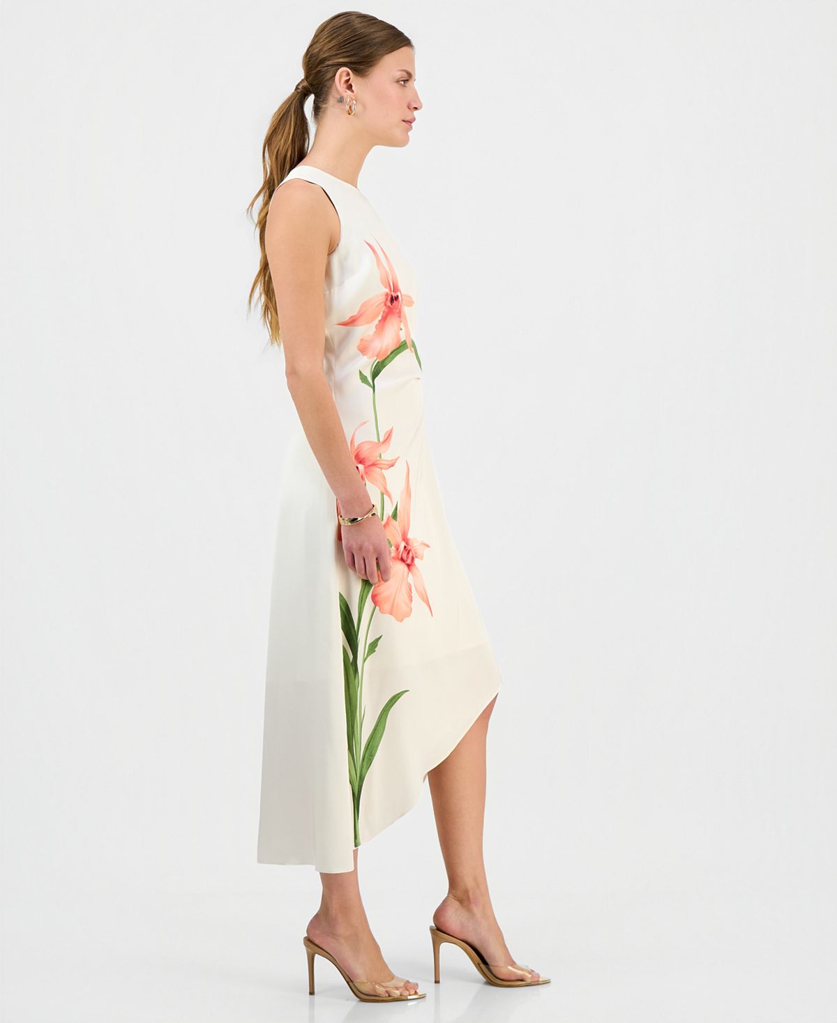 I.N.C. International Concepts Women's Printed Asymmetric Midi Dress, Macy's Exclusive view 4 — MAYCSS fashion products