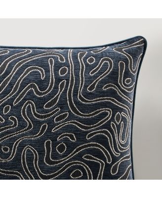 Abelia Pillow 22" - Ivory/Black