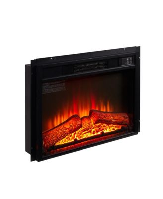 23" Electric Fireplace Insert Ultra-Thin Heater with Realistic Log & Flame Remote Control Included