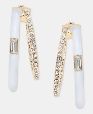 Medium Pav&eacute; & Color Split-Hoop Earrings, 1.22" 