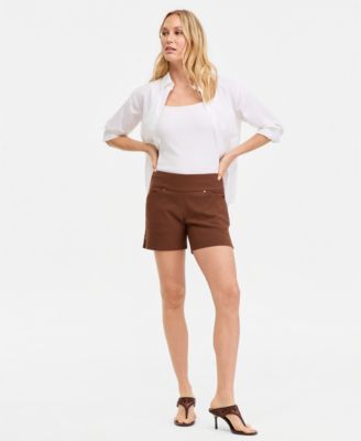 brown dress shorts womens Cinnamon Brown High Waisted Shorts - All Clothing