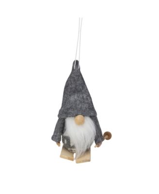 4" Skiing Santa Gnome Christmas Ornaments, Set of 2