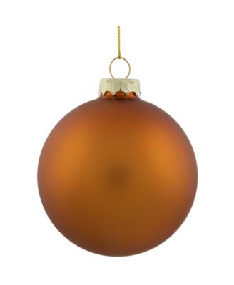 6-Piece Shiny and Matte Copper Glass Ball Christmas Ornament Set 3.25" 80mm