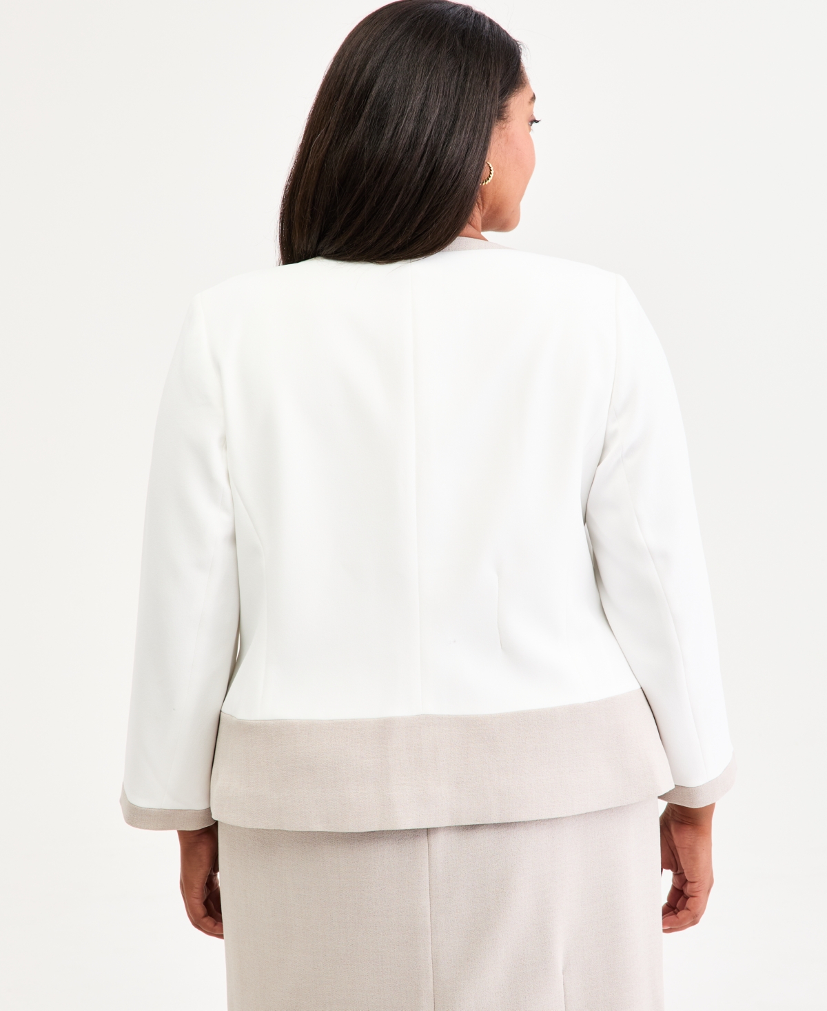 Kasper Plus Colorblocked Cardigan Jacket