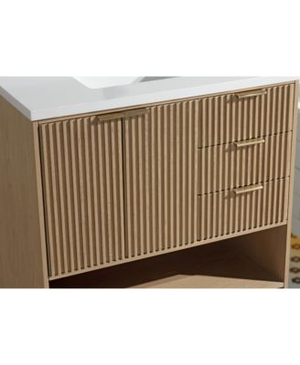 36" Oak Finish Freestanding Vanity