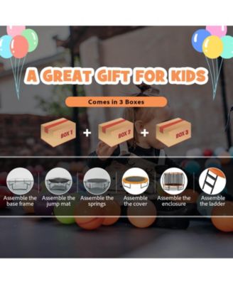 12FT ASTM Approved Recreational Trampoline with Ladder