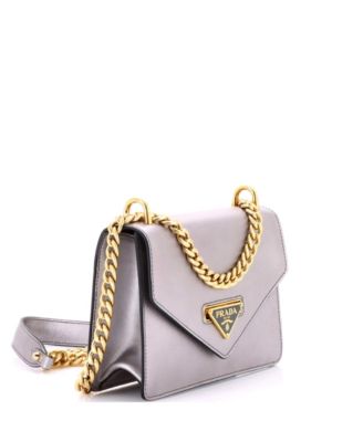 Small Envelope Flap Chain Shoulder bag Saffiano Leather